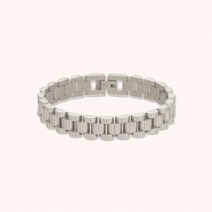 18K Silver Plated 1pc Link Bracelet – 10mm Wide Statement